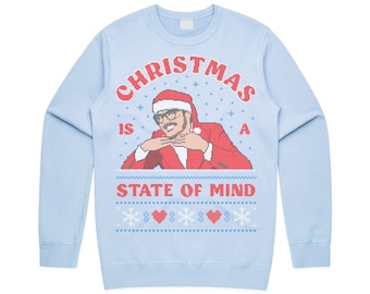 Christmas Is A State Of Mind Pedro Pascal Xmas Jumper Sweater Sweatshirt Daddy Funny Gift 90s Gift Meme