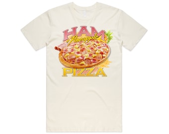 Ham & Pineapple Pizza Homage T-shirt Tee Funny Food Fit Hawaiian Lover