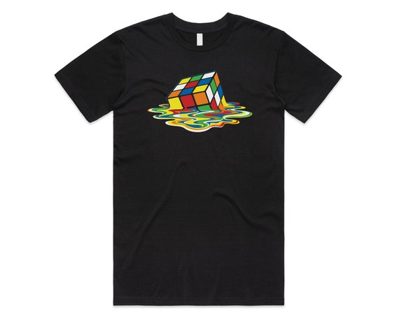 T shirt with melting rubik's cube Clearance