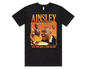 Ainsley Harriott hommage T-shirt haut vintage rétro drôle années 90 icône hommes femmes