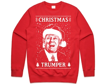 Christmas Trumper Jumper Sweater Sweatshirt Xmas Funny Donald Trump USA America