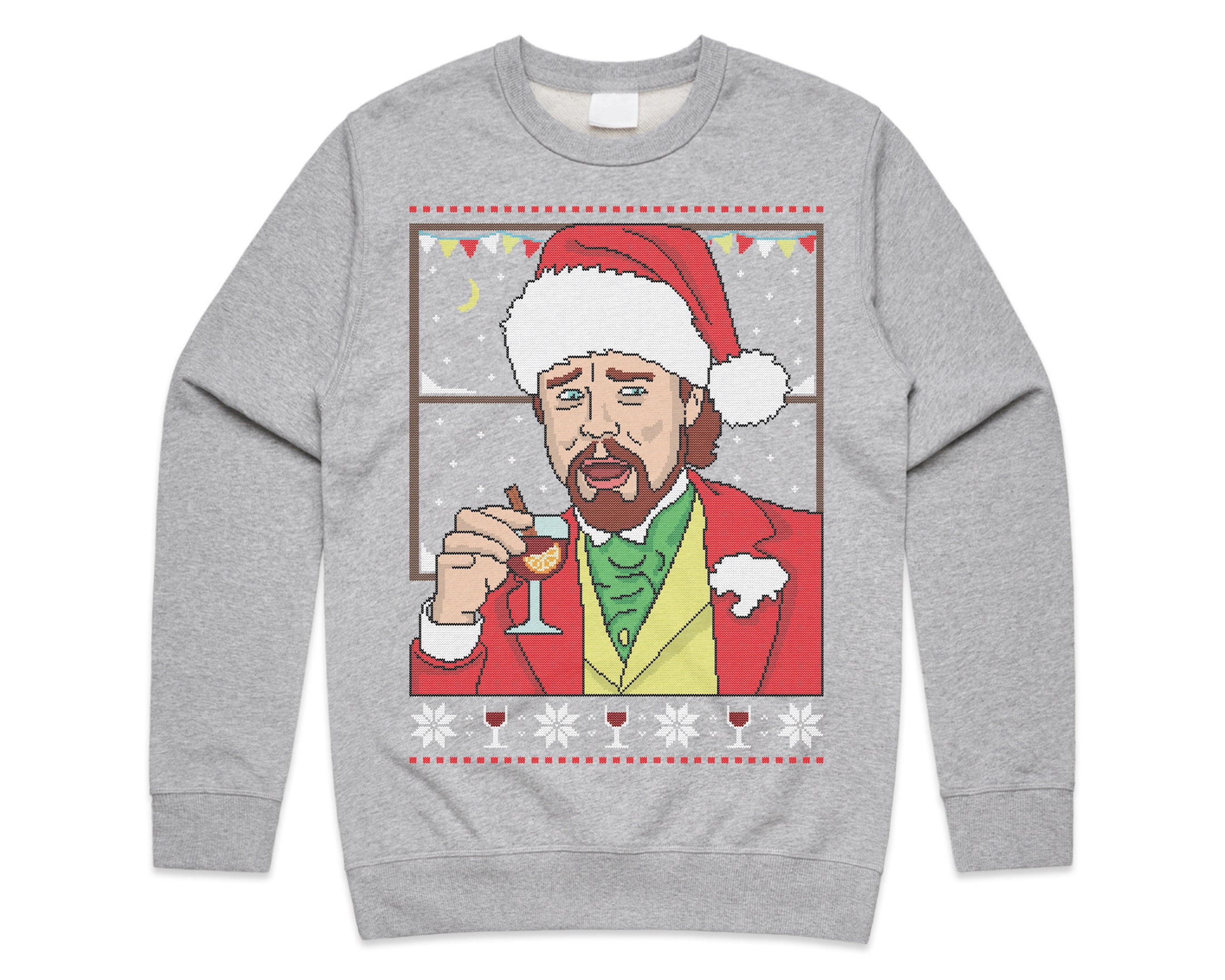 Leonardo Dicaprio Meme Christmas Jumper Sweater Sweatshirt Funny Drinking Laughing Xmas Viral Gift Etsy