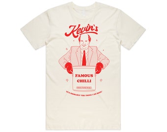 Kevin's Famous Chilli T-shirt Tee Top Funny The US Office Malone Family Recipe