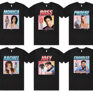 Friends Homage T-shirt Tee Top Rachel Green Monica Geller Joey Tribbiani Phoebe Buffay Ross Geller Chandler Bing Retro 90&#39;s