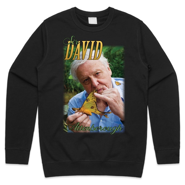 Sir David Attenborough Homage Jumper Sweater Sweatshirt Retro 90's Vintage Funny Icon