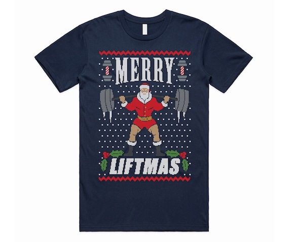Merry Liftmas Weightlifter Santa Ugly Christmas Xmas Outfit T-Shirt Merry Liftmas Weightlifter Santa Ugly Christmas Xmas Outfit T-Shirt