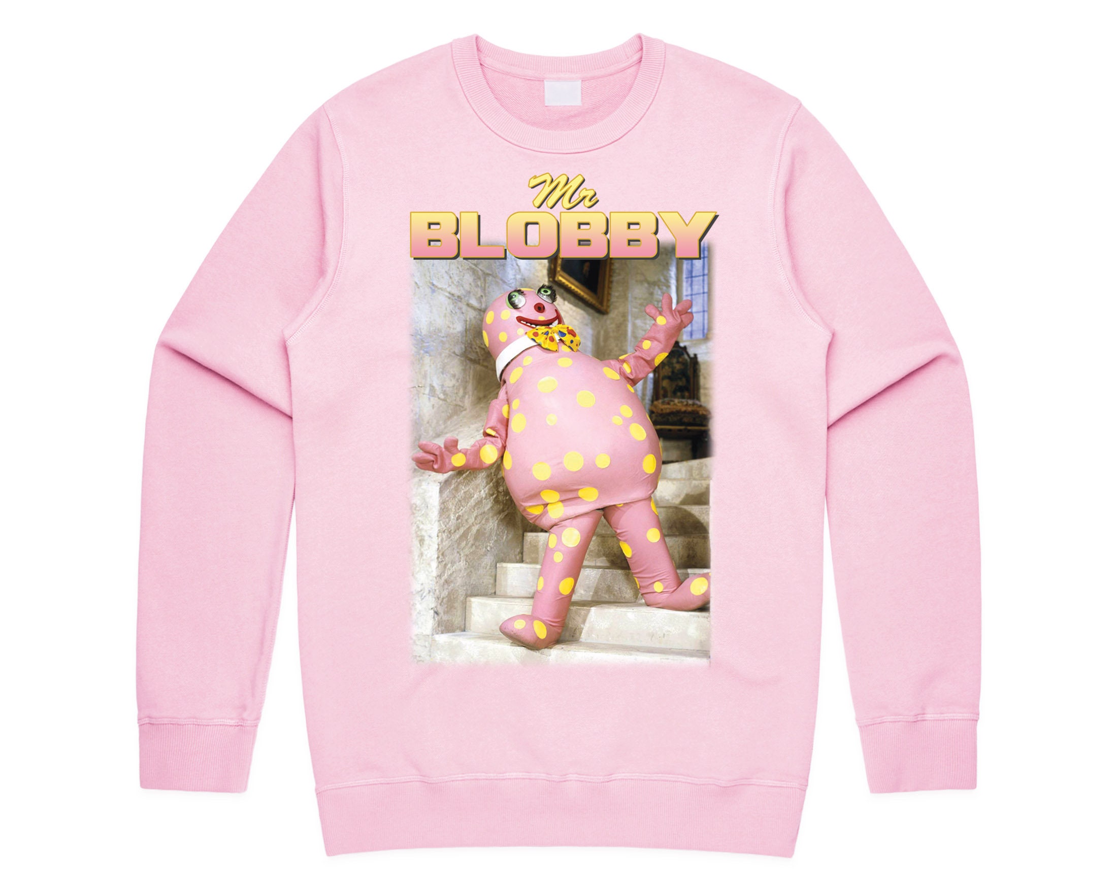 Mr Blobby Homage Jumper Sweater Sweatshirt Funny UK Tribute Gift Tv Fan 90’s Legend Noel