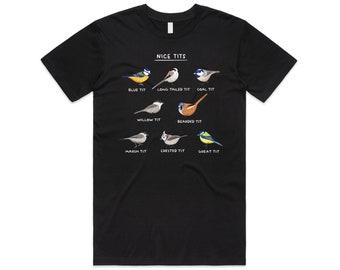 Mooie tieten T-shirt Tee Top grappige vogels kijken cadeau mannen papa cadeau Birder Birding