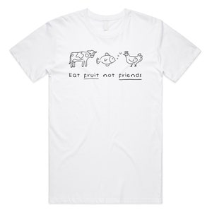 Eat Fruit Nicht Freunde T-shirt T-Shirt Top Mode Blogger Slogan Niedlich Tumblr Vegan