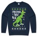 Christmas Tree Rex T-Rex Jumper Sweater Sweatshirt Dinosaur Festive Xmas Ugly Cute Funny 
