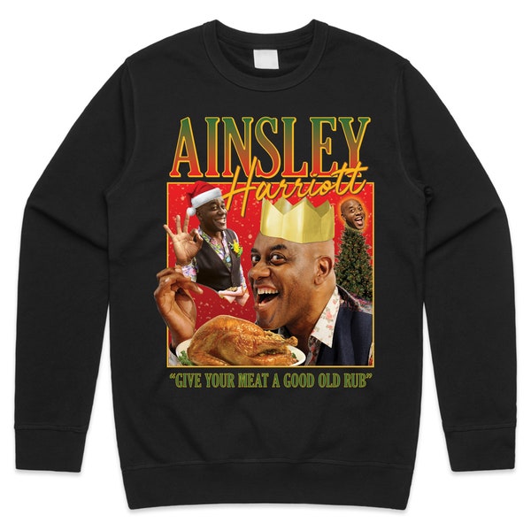 Christmas Ainsley Harriott Jumper Sweater Sweatshirt Funny Homage Cooking Show Meme Internet Xmas Retro Vintage