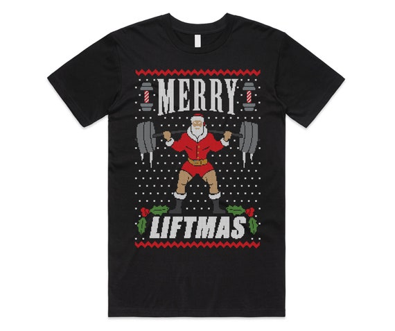 Merry Liftmas Weightlifter Santa Ugly Christmas Xmas Outfit T-Shirt Merry Liftmas Weightlifter Santa Ugly Christmas Xmas Outfit T-Shirt