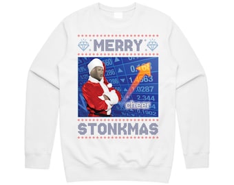 Merry Stonkmas Jumper Sweater Sweatshirt Christmas Xmas Stocks & Shares Trading Crypto Funy Gift