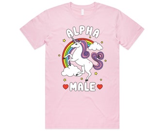 Alpha Männchen T-Shirt T-Shirt Top Lustig Meme Einhorn Geschenk Unisex Witz Streich Vatertag Hirsch Do