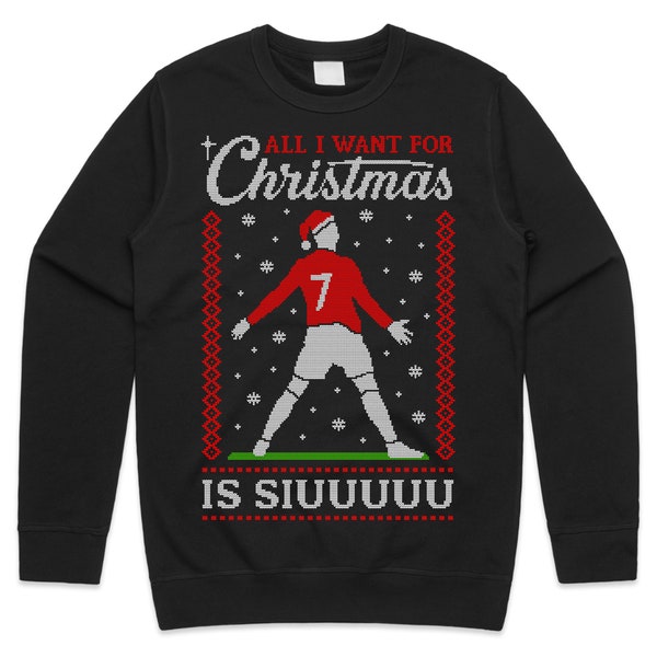 Pour Noël, tout ce que je veux, c'est Siuu Xmas Pull Sweat-shirt enfants adultes Ronaldo Siu Portugal Coupe du monde de football