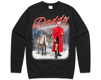 Daddy Christmas Pedro Pascal Xmas Jumper Sweater Sweatshirt Funny Gift 90s State Of Mind Gift Meme