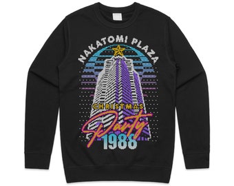 Nakatomi Plaza Party 1988 Christmas Jumper Sweater Sweatshirt Xmas Funny 80's Die Movie Bruce