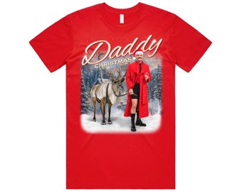 Daddy Christmas Pedro Pascal Xmas T-Shirt Tee Top Funny Gift 90s State Of Mind Gift Meme