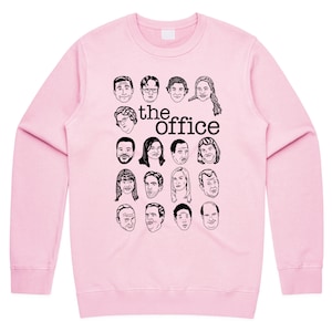The US Office Character Faces Jumper Sweater Sweatshirt Michael Scott Dwight Schrute Funny
