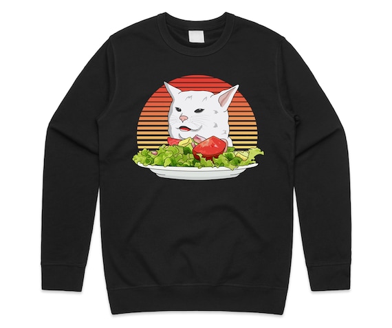 Funny Dinner Table Cat Meme Woman Yelling Confused Gift T-Shirt Funny Dinner Table Cat Meme Woman Yelling Confused Gift T-Shirt