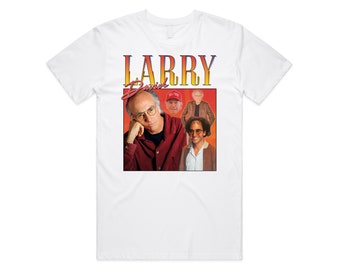 Larry David Hommage T-shirt Tee Top Komiek Icoon Legende Retro 90's Vintage Grappig