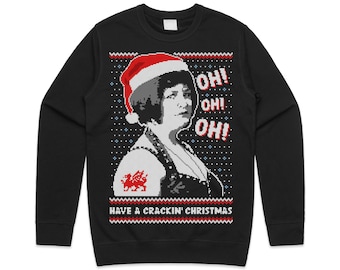 Oh Oh Oh Merry Christmas Jumper Sweater Sweatshirt Funny Nessa Ruth Gavin Welsh Wales British TV Comedy Special