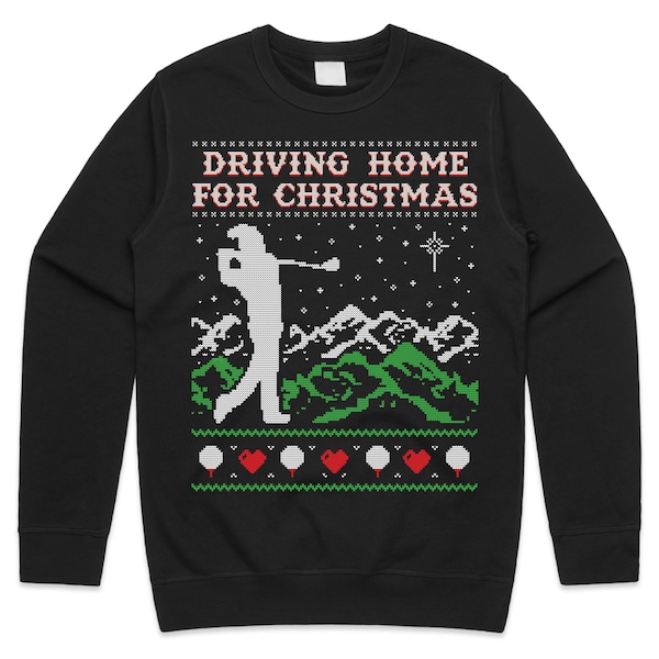 Rijden naar huis voor Kerstmis Jumper Sweater Sweatshirt Kerstmis Golf Tees Ballen Club Chris Rea Grappig cadeau