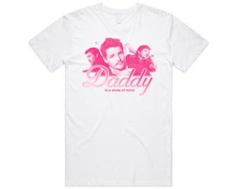 Papa est un état d'esprit T-shirt Tee Top Pedro Pascal Funny Gift Adult Unisex Meme