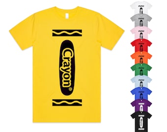 Crayon T-shirt Tee Top World Book Day Funny Fancy Dress Adult Children's Kids