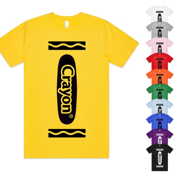 Crayon T-shirt Tee Top World Book Day Funny Fancy Dress Adult Children's Kids