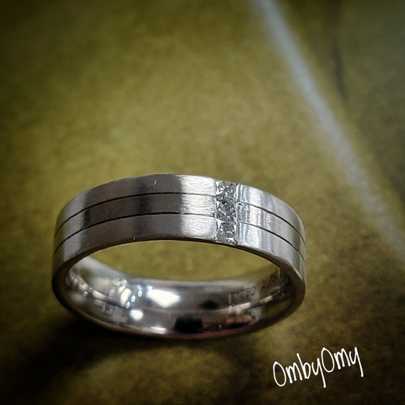 18kt White Gold & Platinum Diamond Wedding Ring b… - image 2