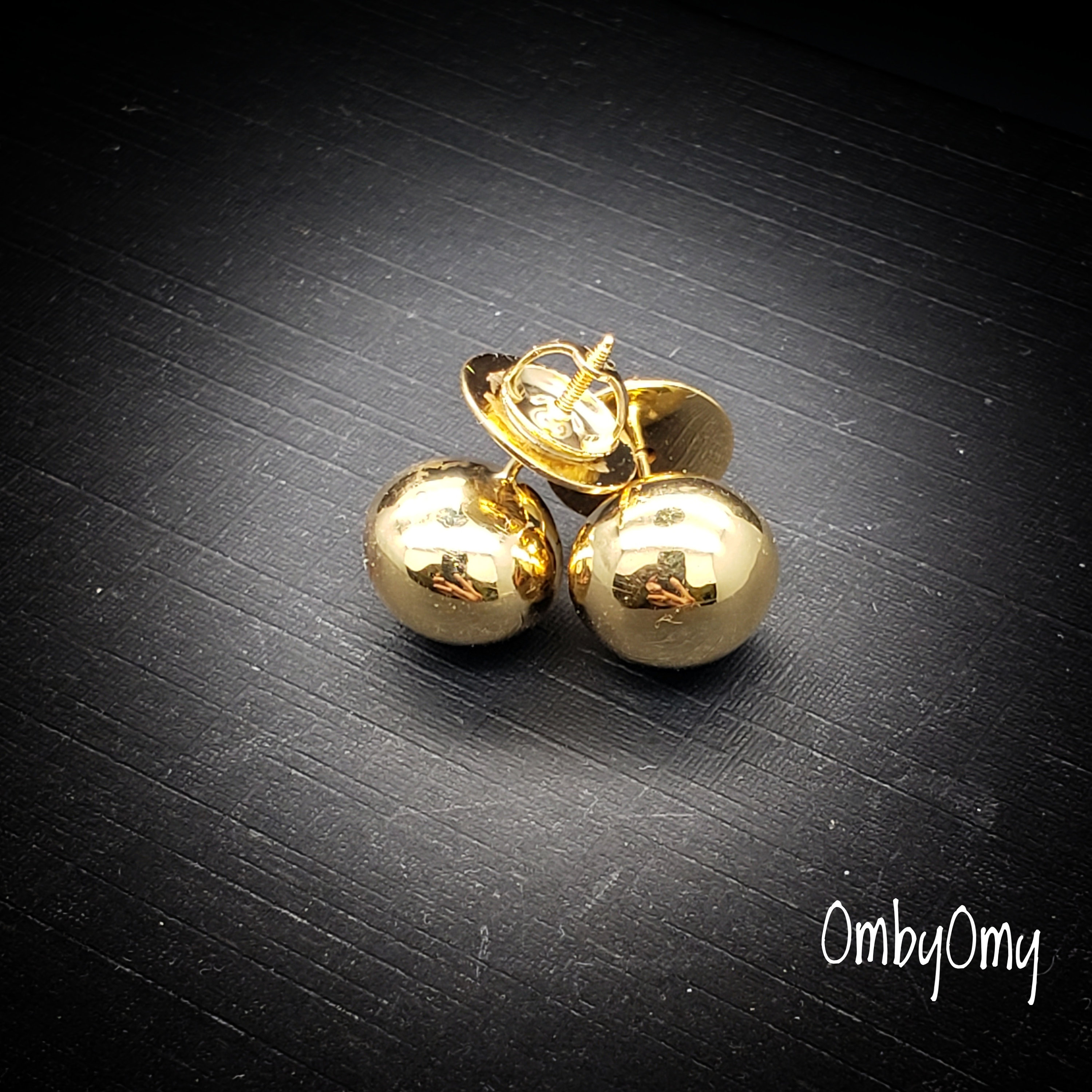 SOLID 14K Gold Ball Earrings 8MM 10MM Ball Earring Stud Etsy
