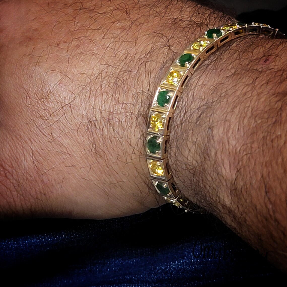 Orula Ilde Solid 14 Kt Gold Bracelet With Genuine Emerald and Etsy