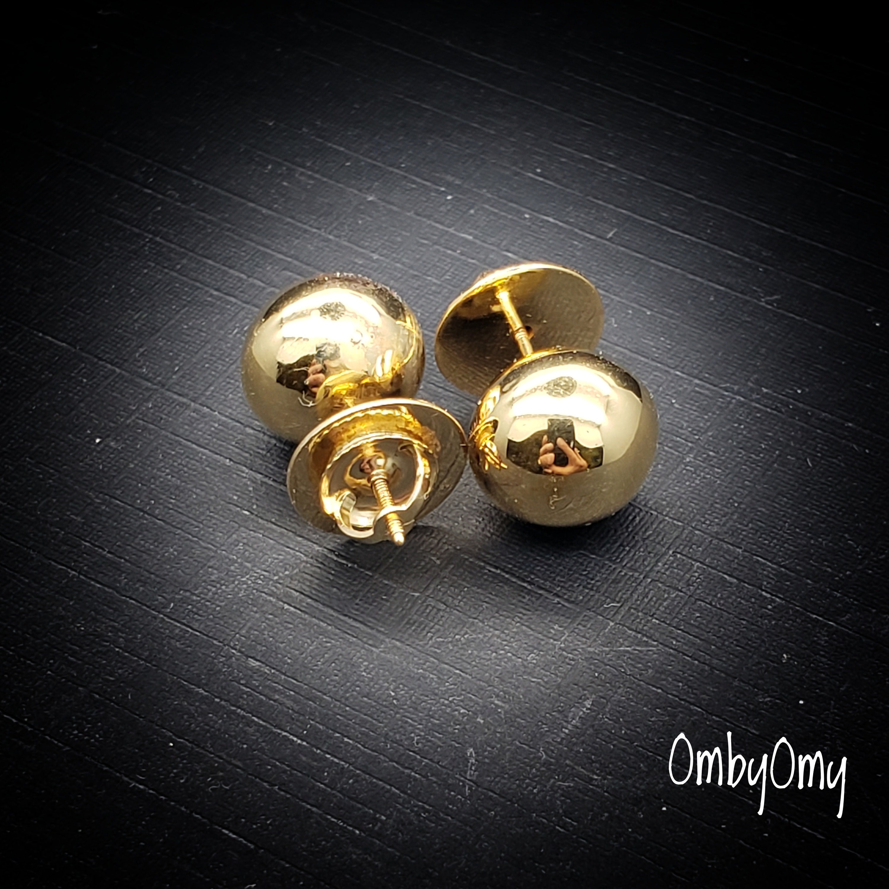 SOLID 14K Gold Ball Earrings 6MM 8MM 10MM Ball Earring Stud Etsy