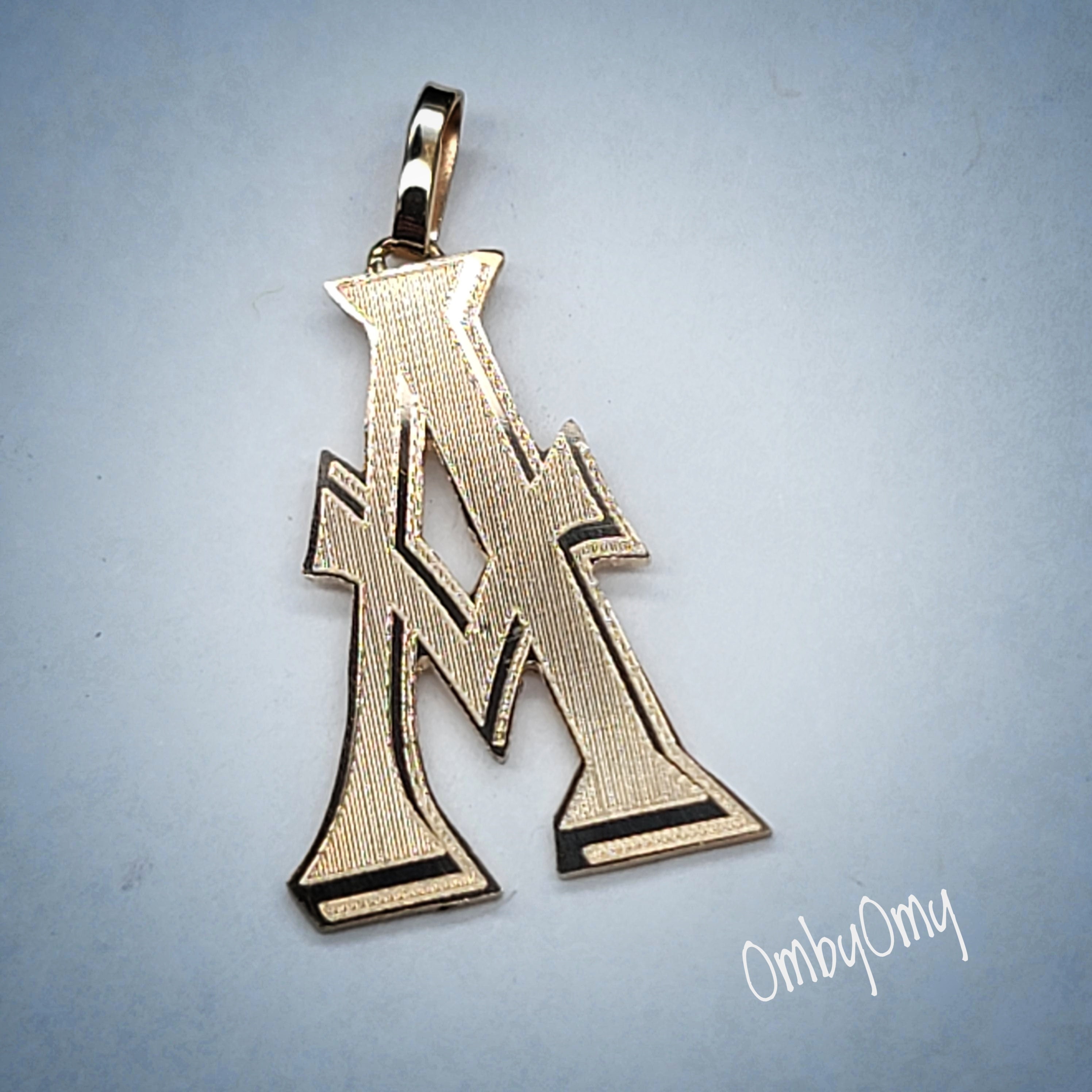 14k Gold Ntal Charm, Ntal Pendant, Personalzed Letter Charm