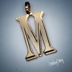 Solid 14kt gold Initial pendant, Gold Initial Letter Alphabet, Charm Pendant Necklace for Men/Women.