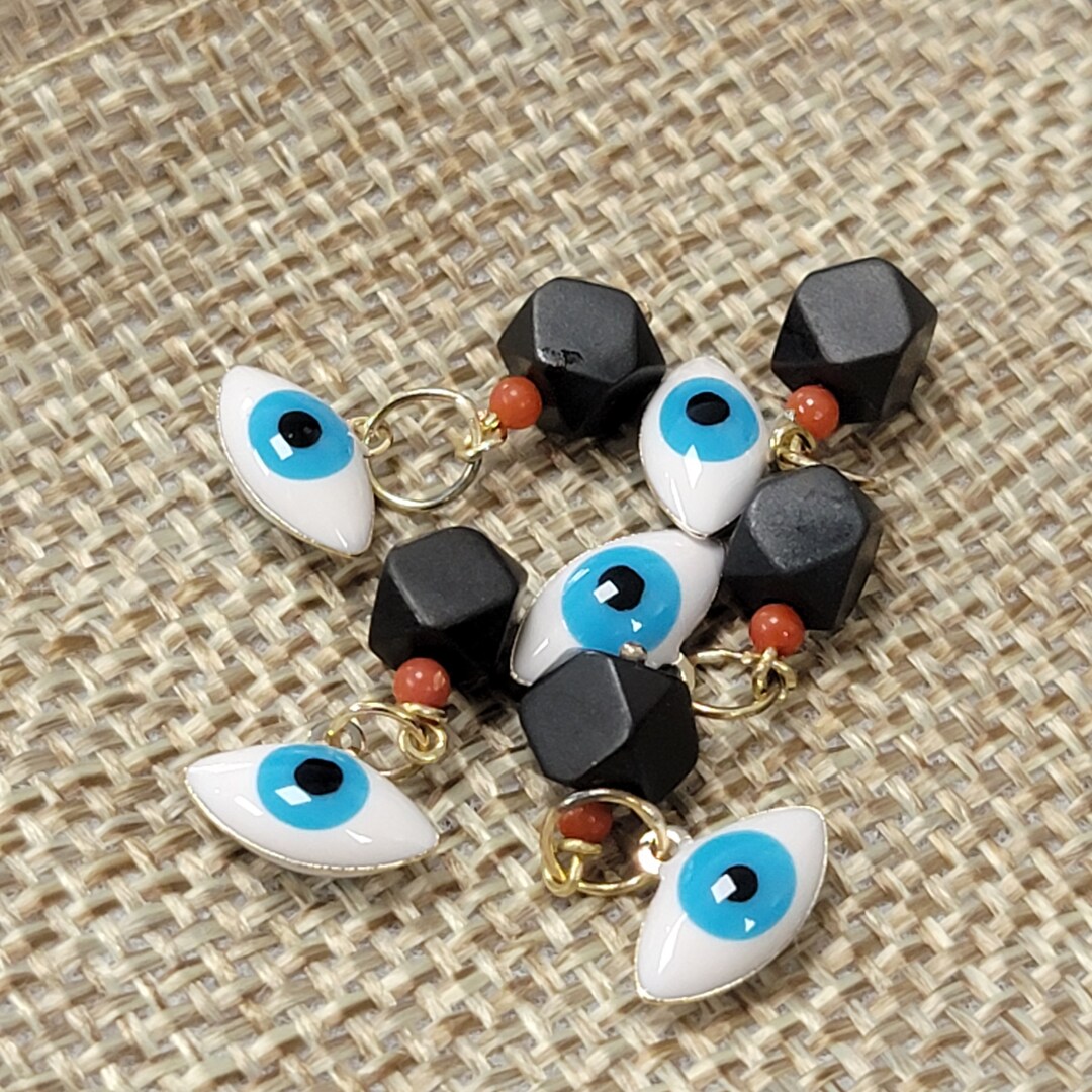 14KT Evil Eyes and Jet the Most Powerful Amulet for Protection