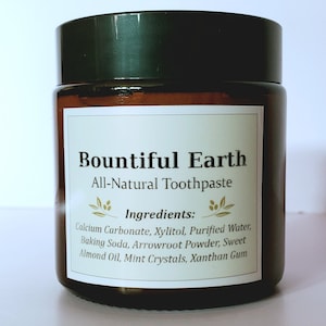 All-Natural Remineralizing Toothpaste With or Without Flouride Bountiful Earth Fresh Mint Flavor/Tooth Polish 4 oz.