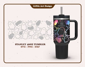 Boo Stanley 40oz tumbler svg wrap Halloween quencher tumbler svg wrap Cute Ghost Stanley quencher tumbler svg file for Circut digital files