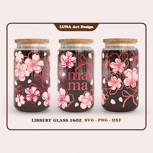Cadeau maman Sakura Floral Spring Flower Cherry Blossom Love Mom Coquette ruban Libbey peut envelopper des fichiers numériques svg