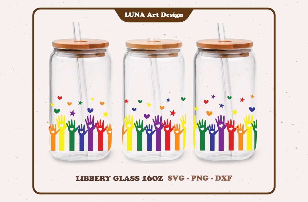 Libbey Glass Svg 16oz Pride Svg Files for Cricut LGBTQ Beer Can Glass ...