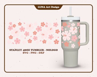 Cup 40oz tumbler Nologo Cherry Blossom svg file for Cricut Sakura quencher tumbler Floral Cup quencher Spring tumbler digital file