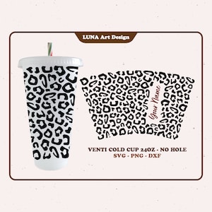 Coppa fredda leopardo in formato SVG, avvolgimento della tazza-Nohole, Cheetah, personalizzato, avvolgimento completo per la tazza fredda Venti da 24 once. file dxf, png, svg per il file digitale Circut