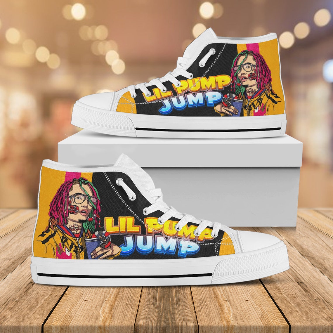 Lil Pump Custom Hightop Gucci Gang Custom Shoes Hip Hop Hi
