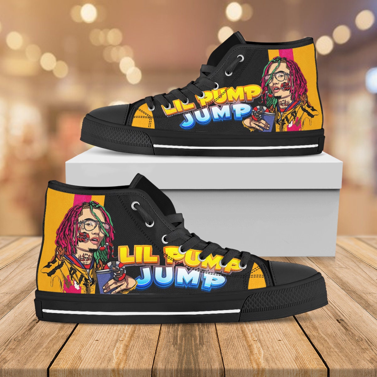 Lil Pump Custom Hightop Gucci Gang Custom Shoes Hip Hop Hi