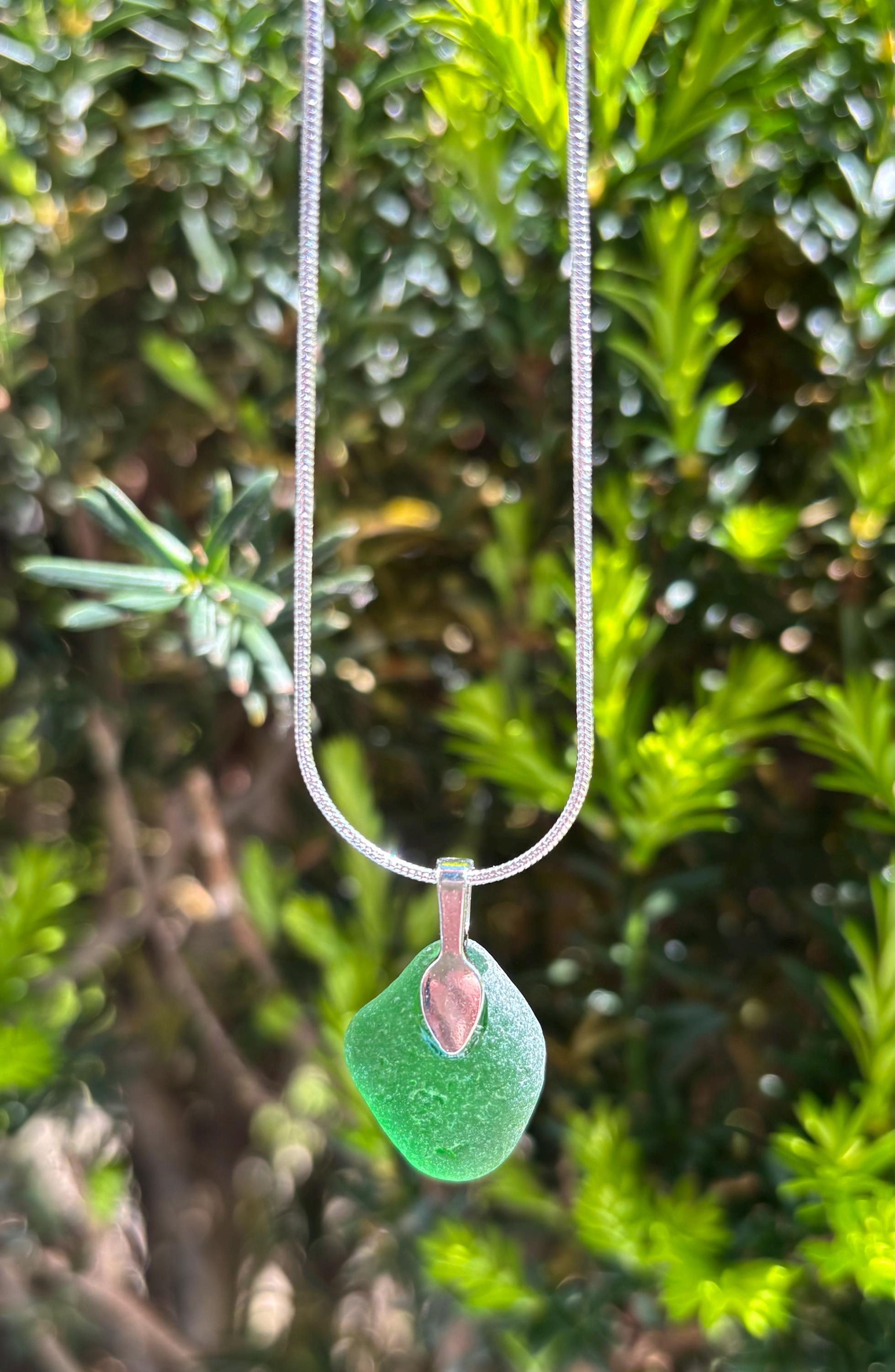 Green Sea Glass Pendant