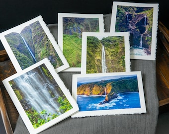 Cartes de voeux photo - Cascades de Maui (intérieur vierge)