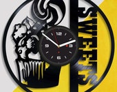 Vinil Clock sweets, Wall Clock, Vinyl Art, Wall Art, Christmass Gift, Home Decor Clock, sweets 3211