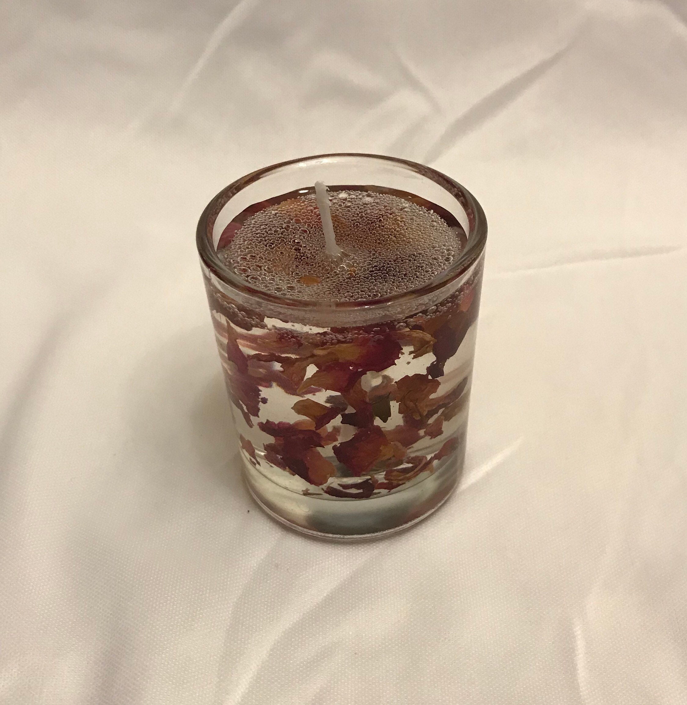 Rose gel wax votive candle Etsy