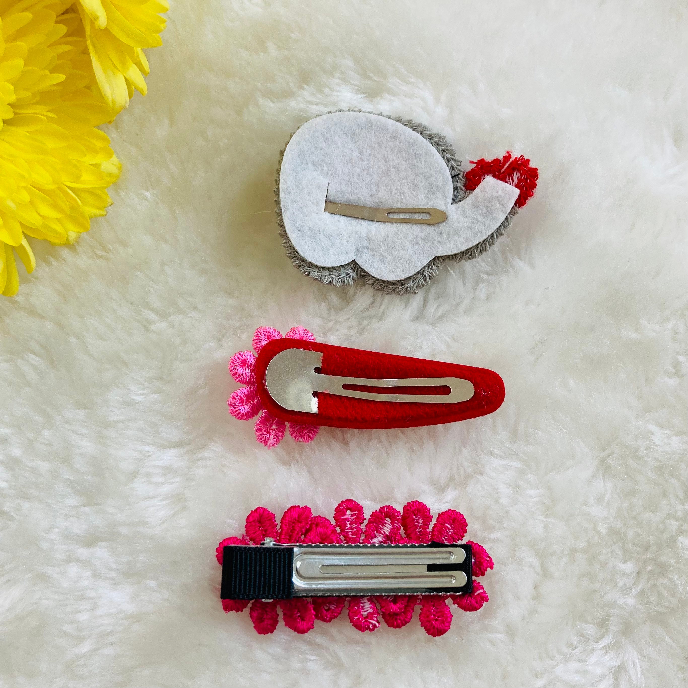 Animal Hair Clip Set / Handmade Crochet Hair Clips / Toddler Etsy